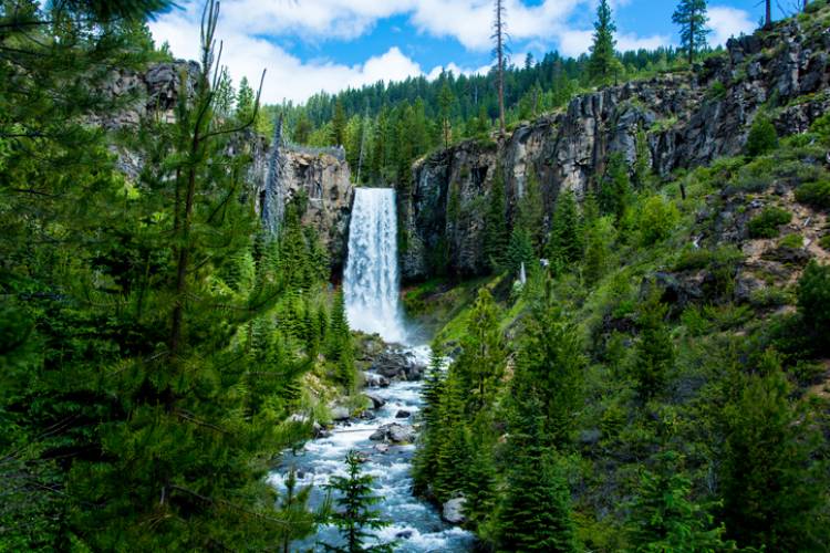 Tumalo Falls overlook near Bend Oregon